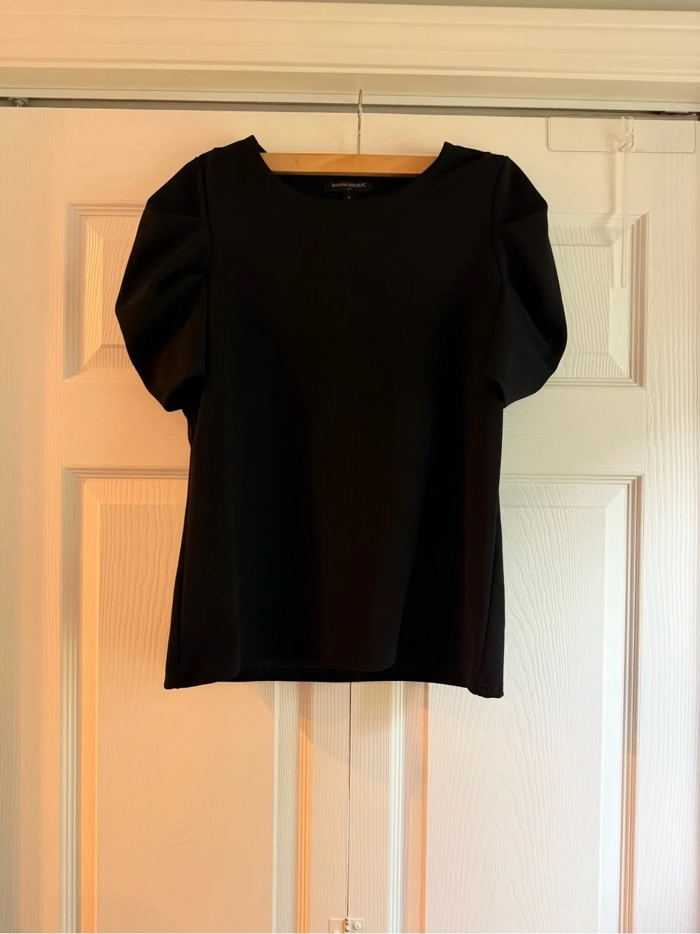 Banana Republic Black Puff Sleeve Blouse
